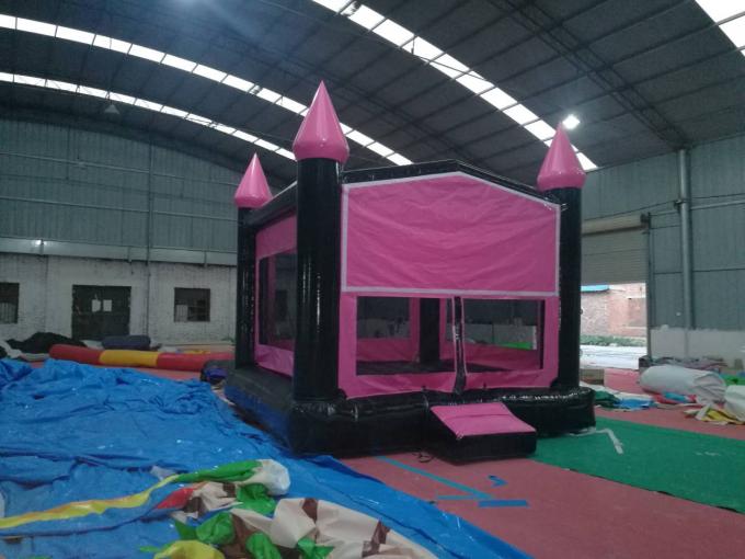 GV fácil da deformação da casa inflável cor-de-rosa e preta do salto do castelo aprovado