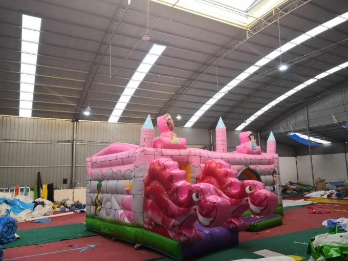 Casas infláveis do salto da casa/quintal do salto das crianças cor-de-rosa do dragão para crianças