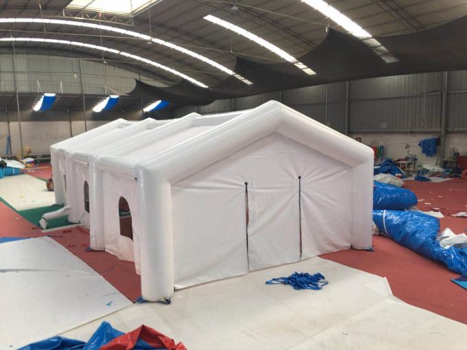 Barraca de abrigo inflável branca grande adulta, abrigo de acampamento inflável durável