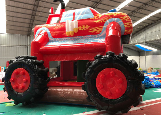 Professional Fire Truck Bounce House , Monster Truck Jump House 4.5M X 4.5M X 4M